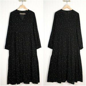 Who What Wear Womens A Line Dress Black Polka Dot